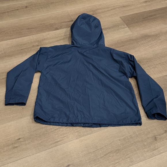 Eileen Fisher Jacket Navy Nylon Cotton Hood Relax Lagenlook Classic Minimal P/S - Picture 7 of 12